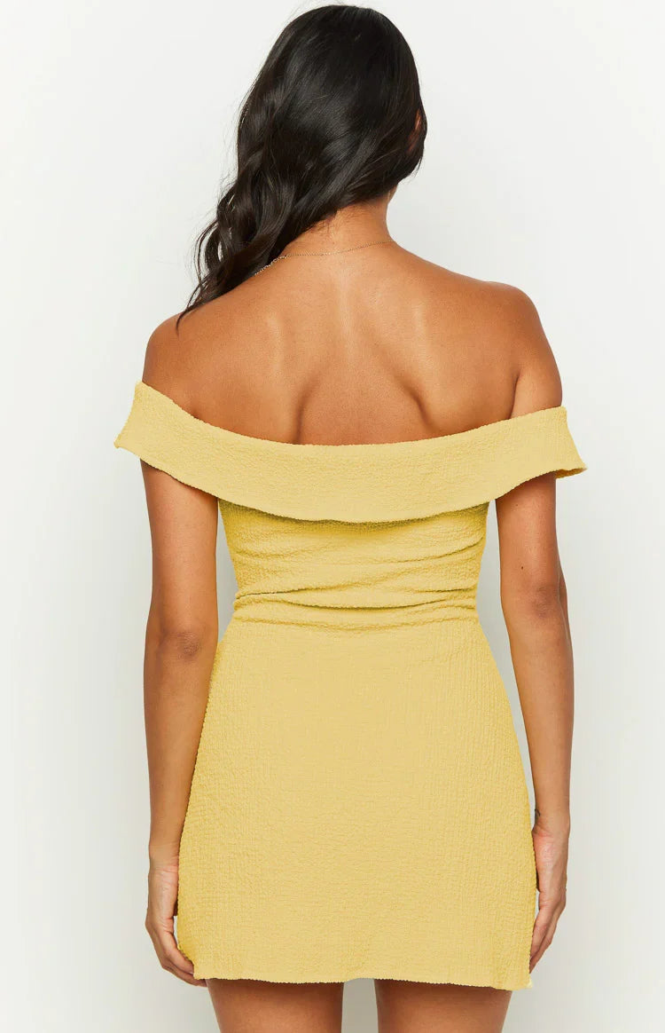 Isadora Off-Shoulder Mini Dress in Buttercream 5