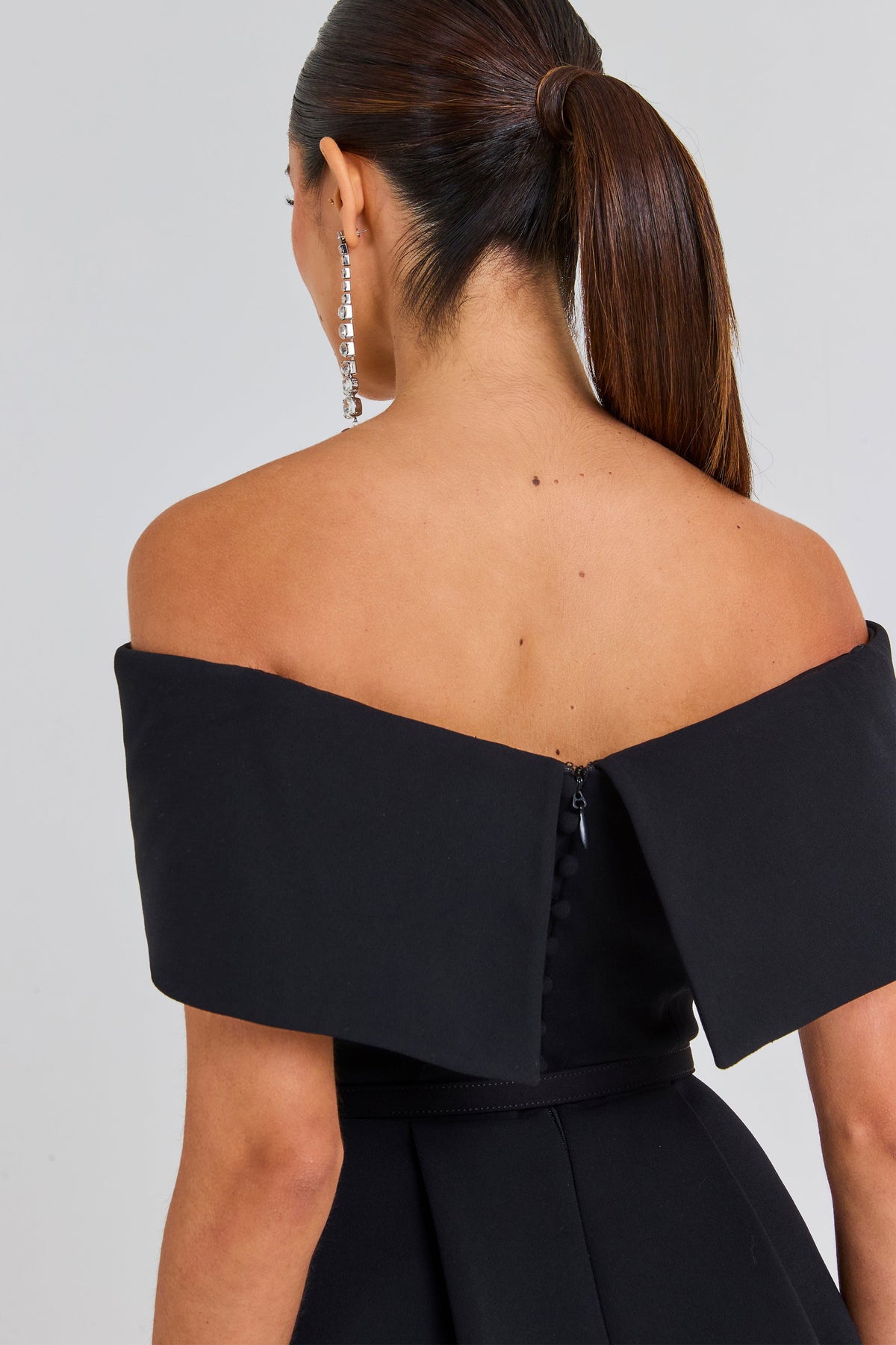 Harper Satin Mini Dress Black 4