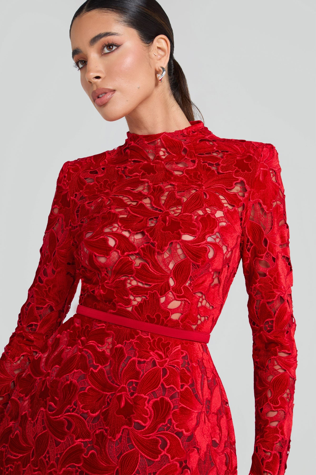 Lydia Red Velvet Dress Red 5