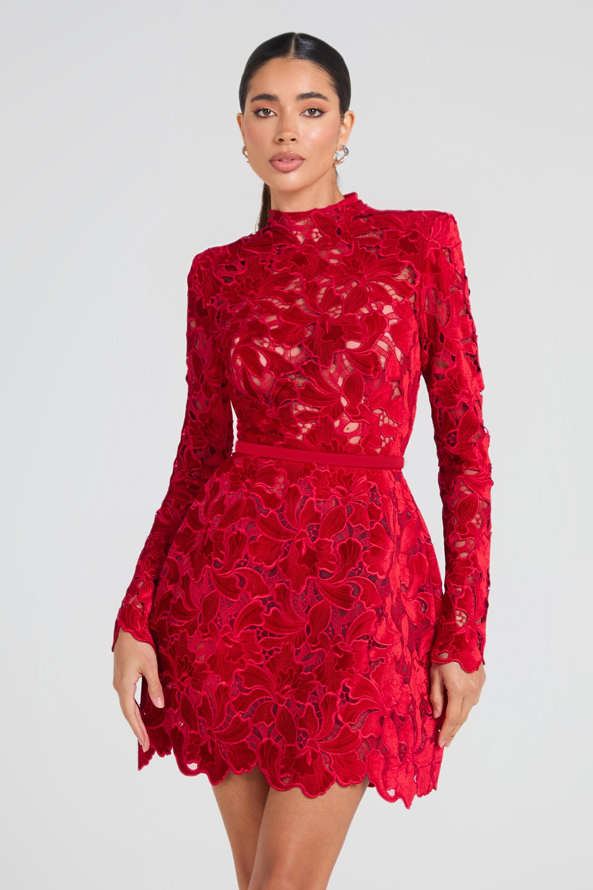 Lydia Red Velvet Dress Red 6