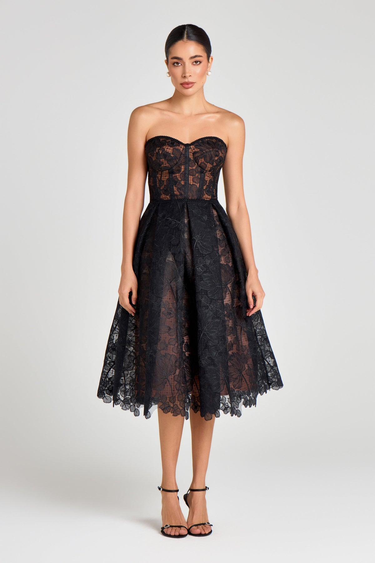 Olivia Black Lace Corset Dress Black 1