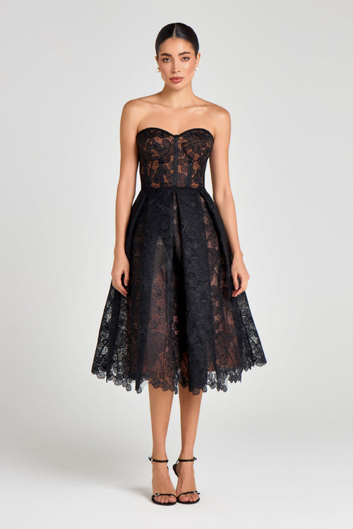 Olivia Black Lace Corset Dress Black 1