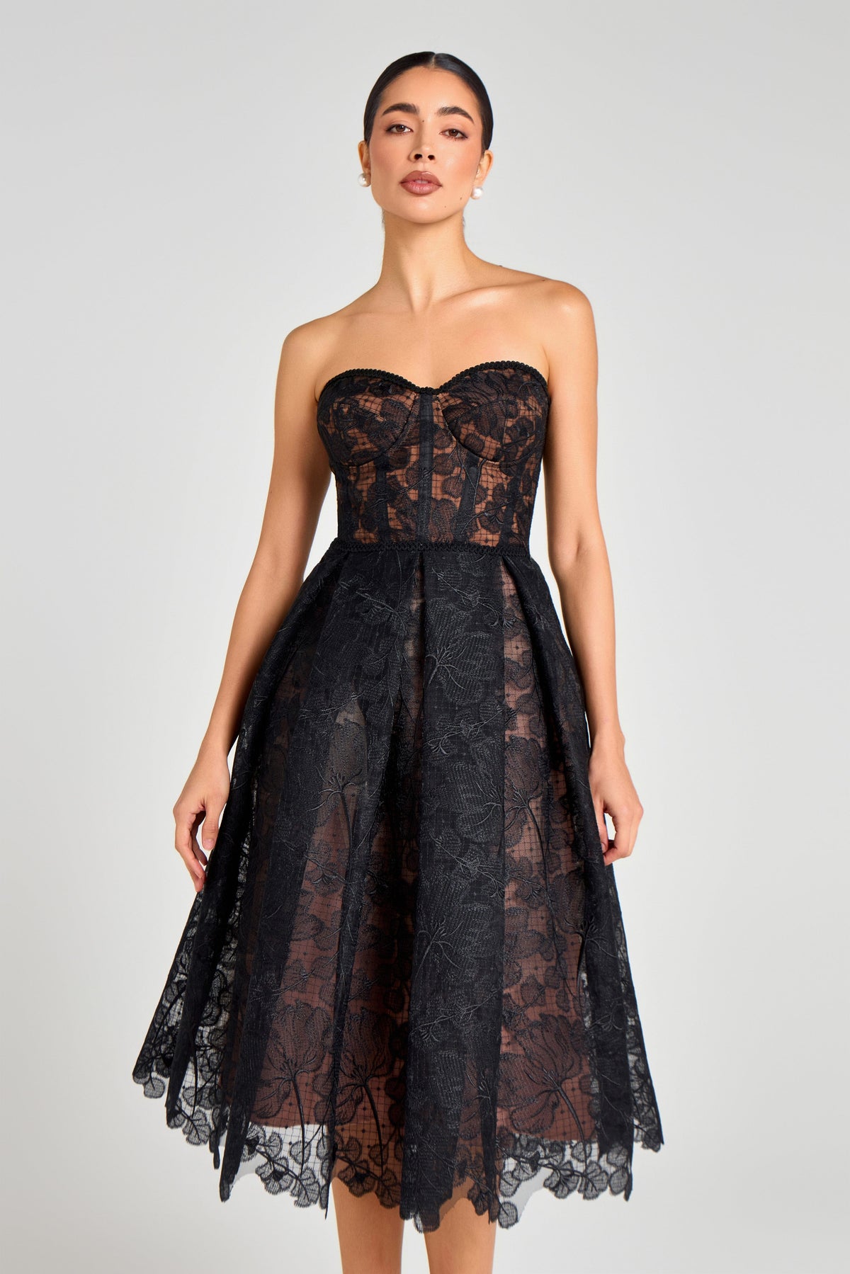 Olivia Black Lace Corset Dress Black 2