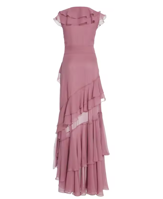 Arabella Chiffon Pleated Gown As photo Dusty Pink 2
