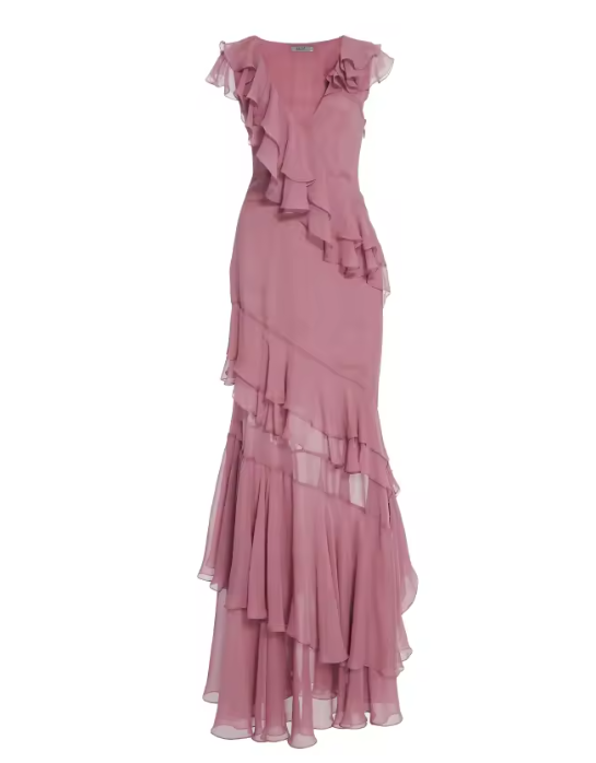 Arabella Chiffon Pleated Gown Custom Color( Add the color in the Order special instructions) 1