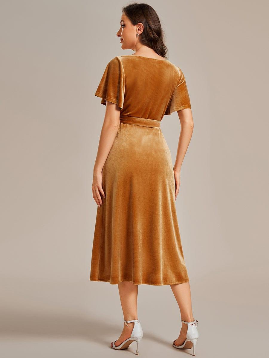 Margot Velvet Midi Dress Dusty Blue 4
