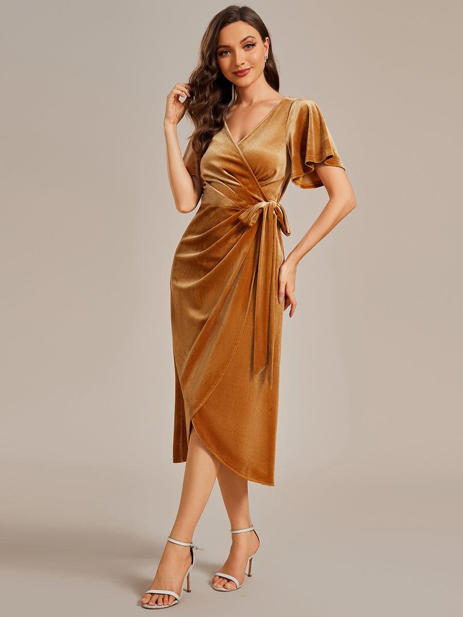 Margot Velvet Midi Dress Brick Red 3