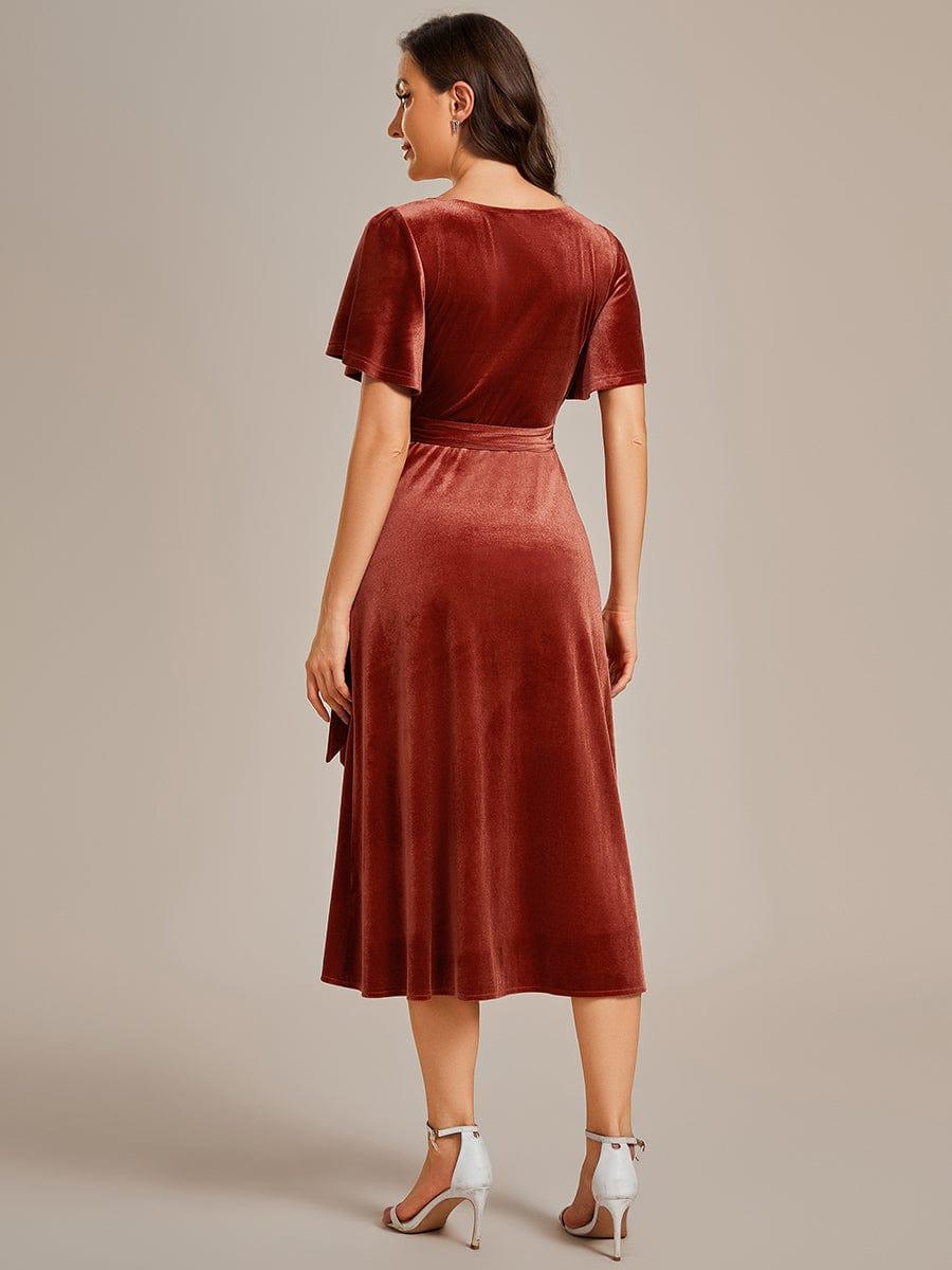 Margot Velvet Midi Dress Dusty Blue 2