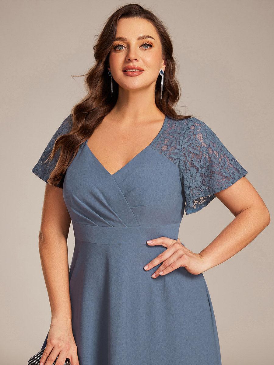 Evie A-Line Midi Dress in Denim Blue Dark Purple 8