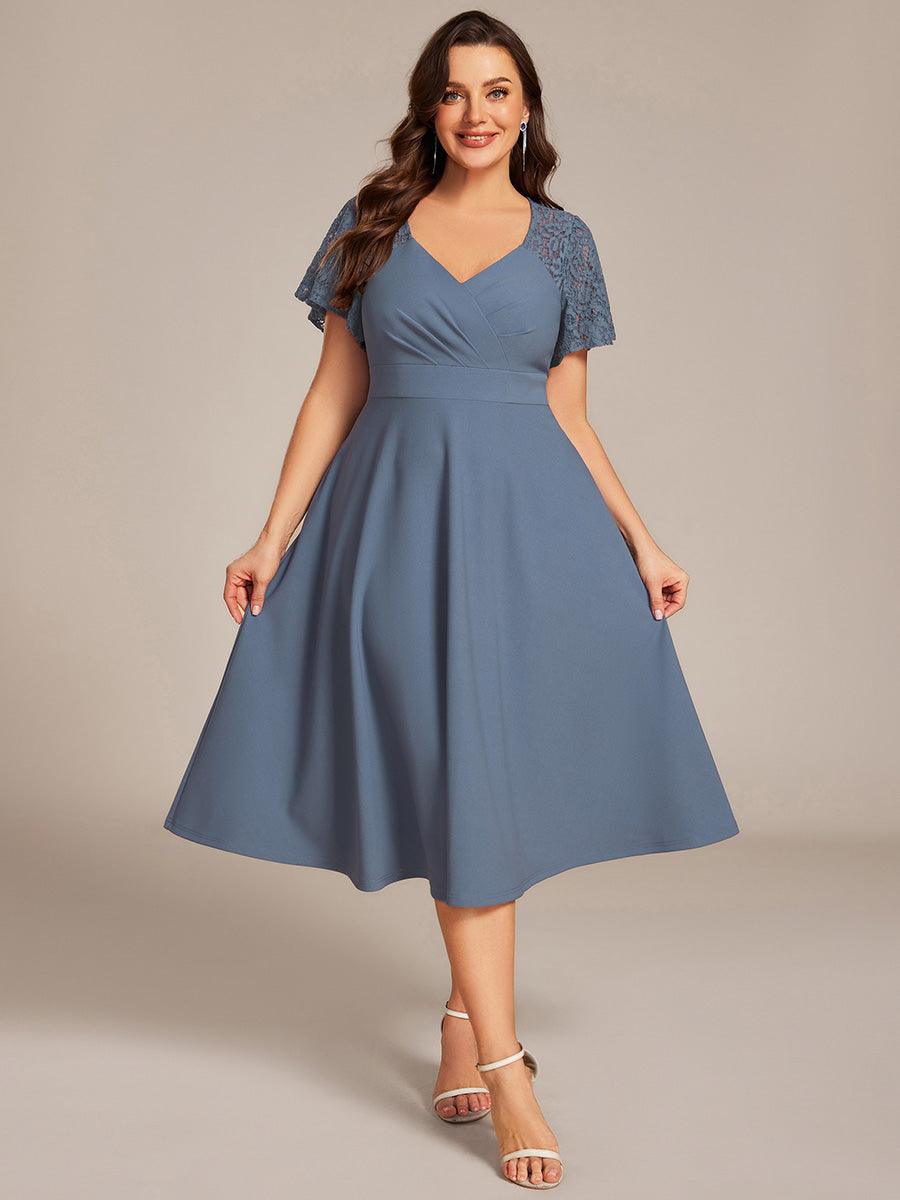 Evie A-Line Midi Dress in Denim Blue Denim Blue 6