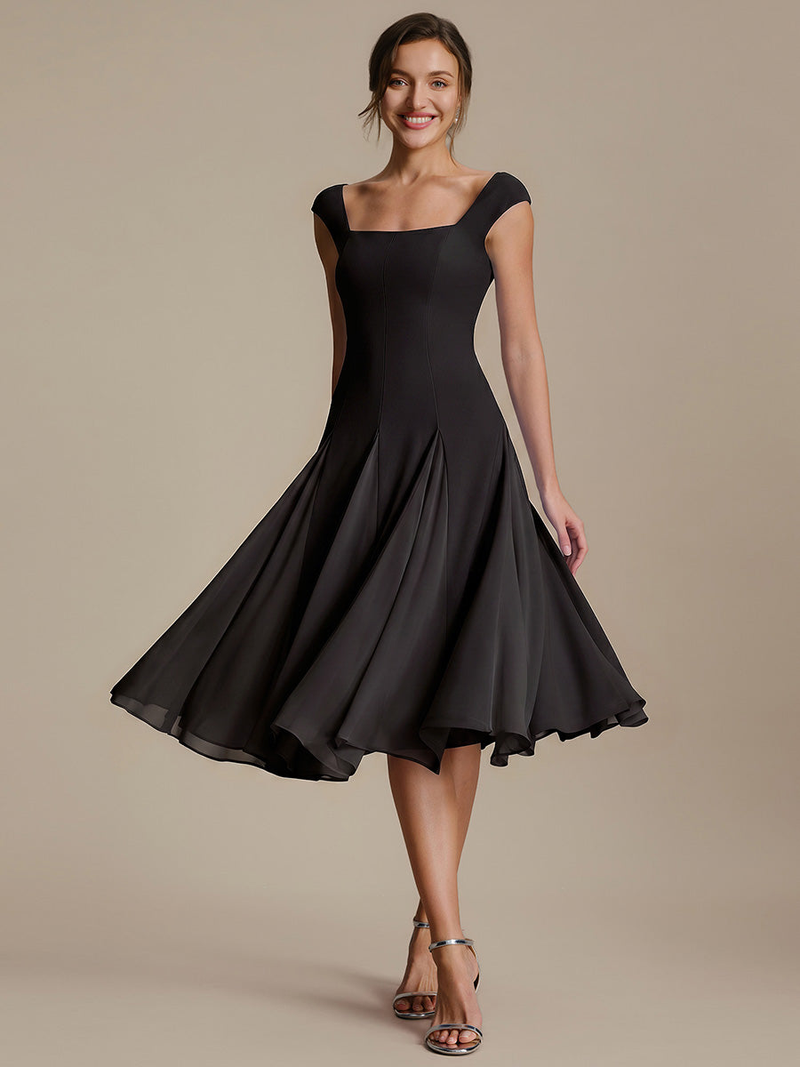 Margot A-Line Midi Dress Black 1