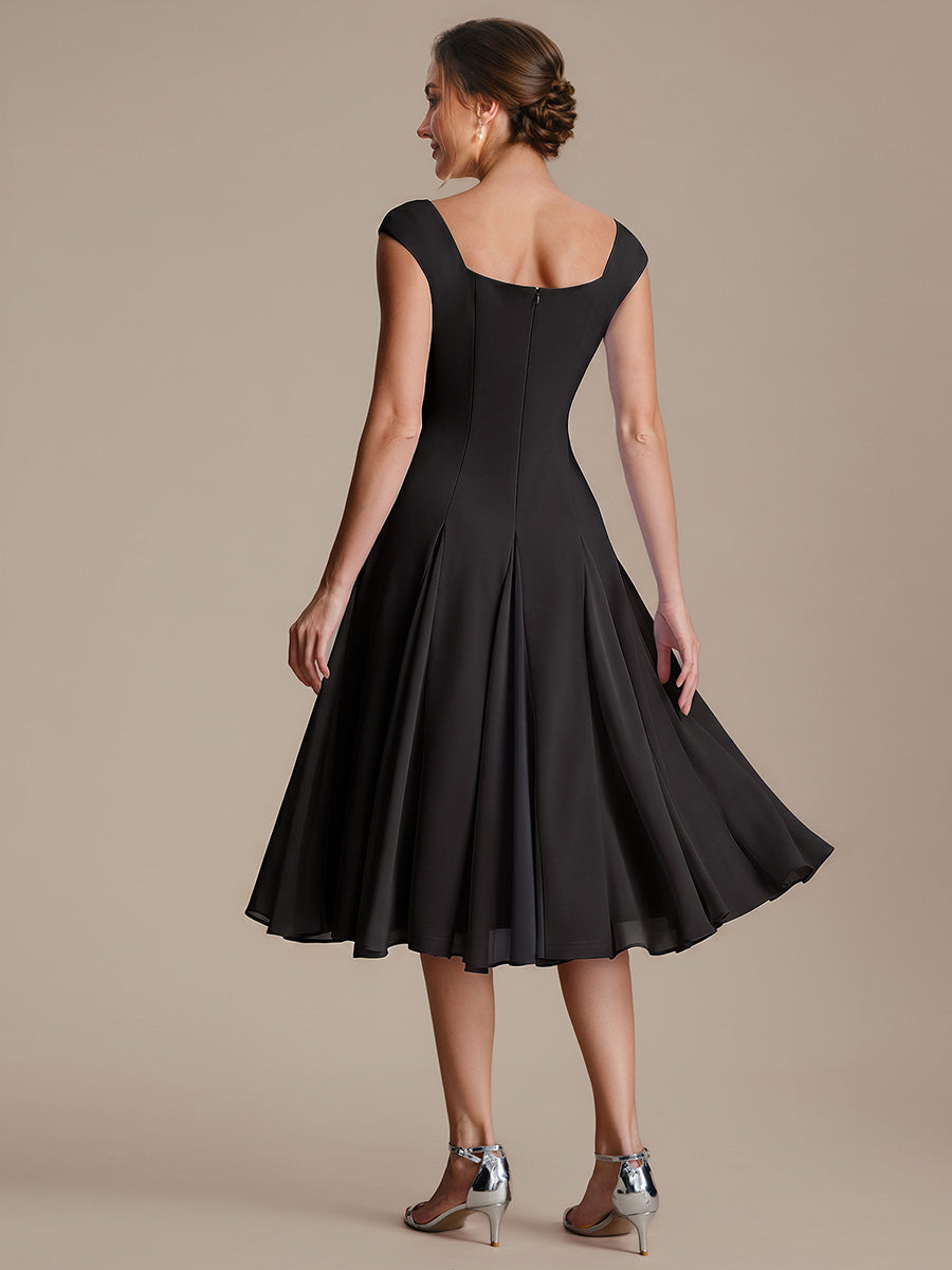 Margot A-Line Midi Dress Black 3