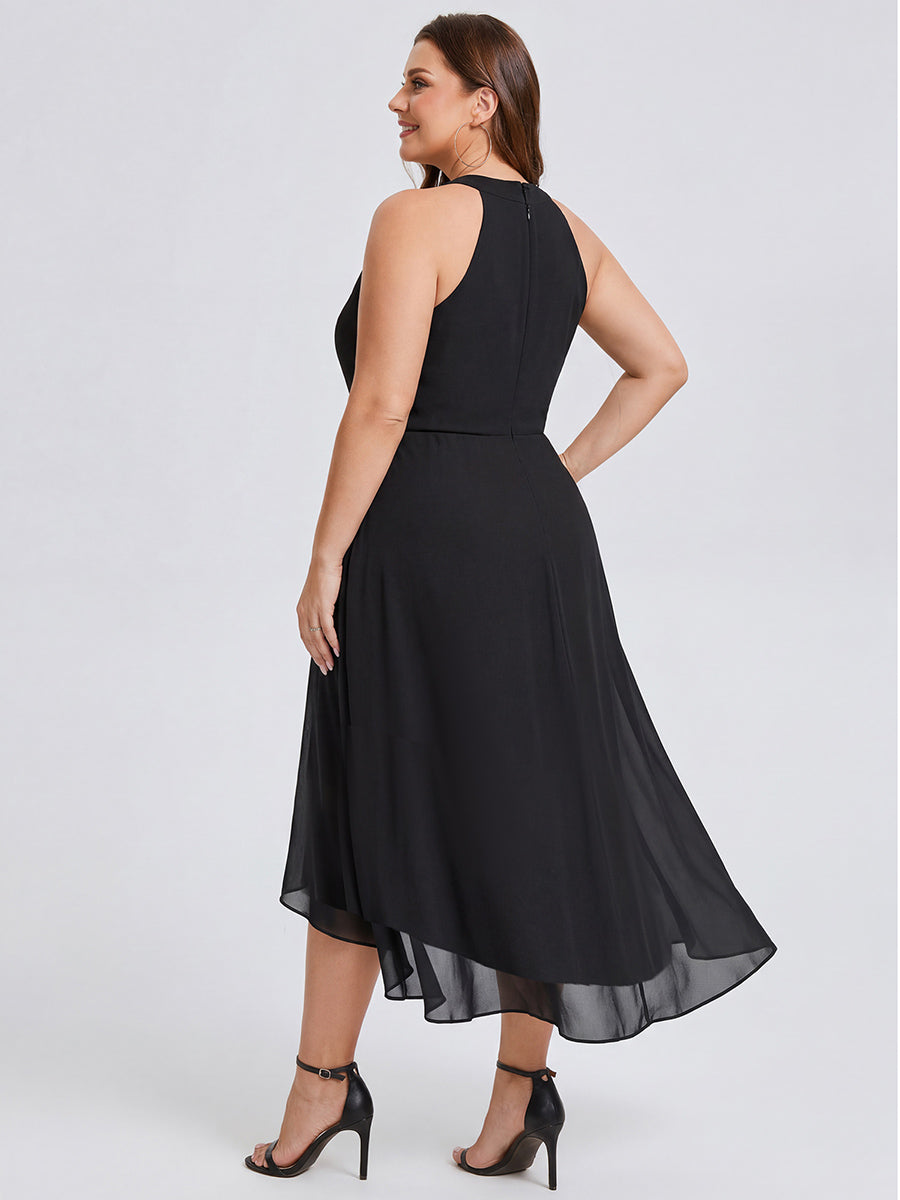 Posie Chiffon Halter Midi Dress Dark Purple 6