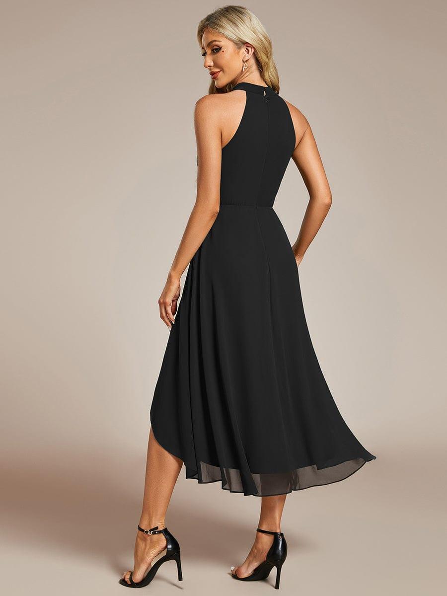 Posie Chiffon Midi Dress Navy Blue Polka Dots 2