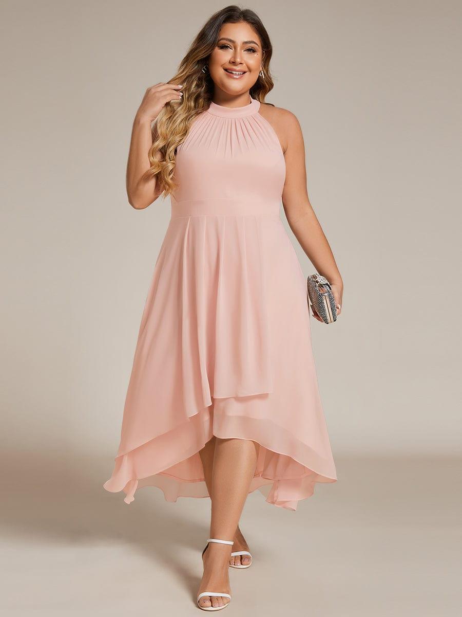 Posie Chiffon Halter Midi Dress Dusty Blue 3