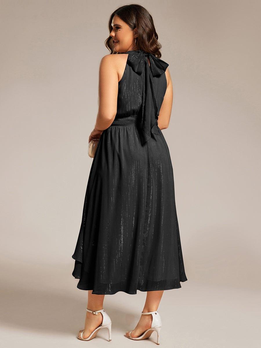 Celestine Sparkle High-Low Halter Dress Dusty Blue 9