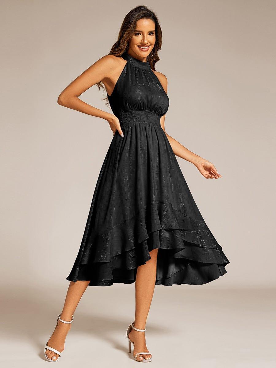 Celestine Sparkle High-Low Halter Dress Dusty Rose 7