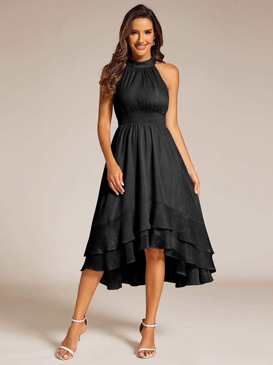 Celestine Sparkle High-Low Halter Dress Dusty Rose 3