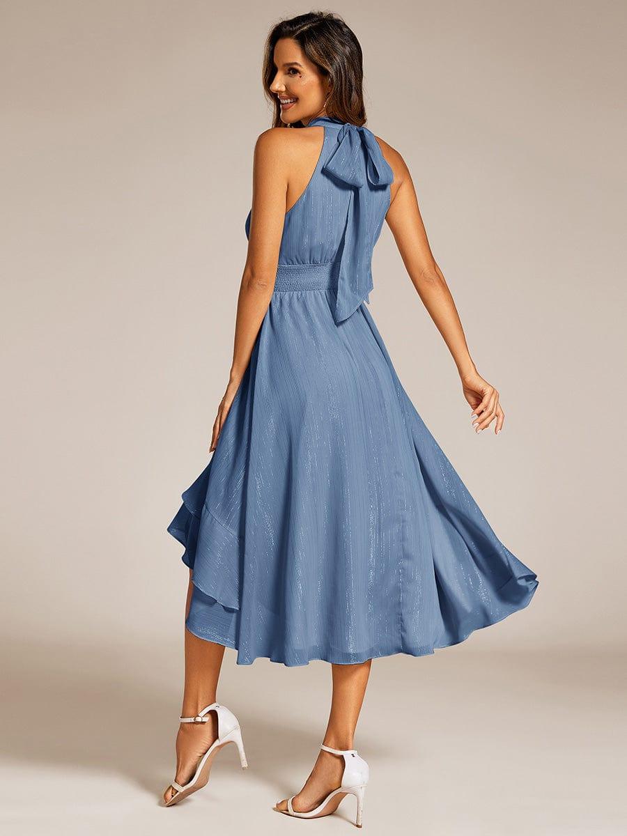 Celestine Sparkle High-Low Halter Dress Dusty Rose 2