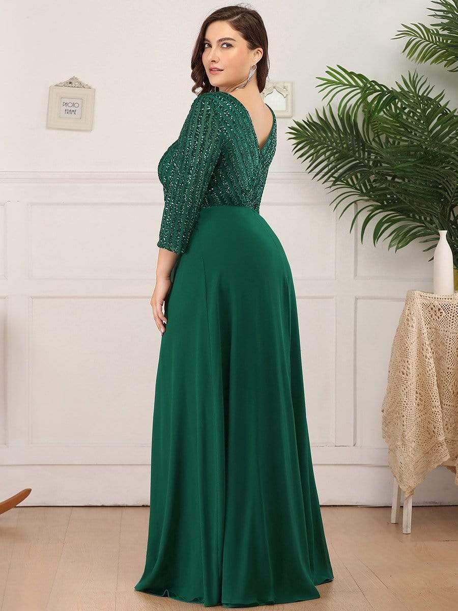 Luena Sequin A-Line Formal Dress Dusty Blue 6