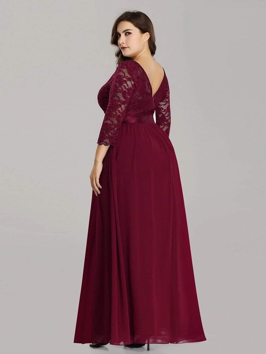 Fawn Black Lace Evening Dress Burgundy 9