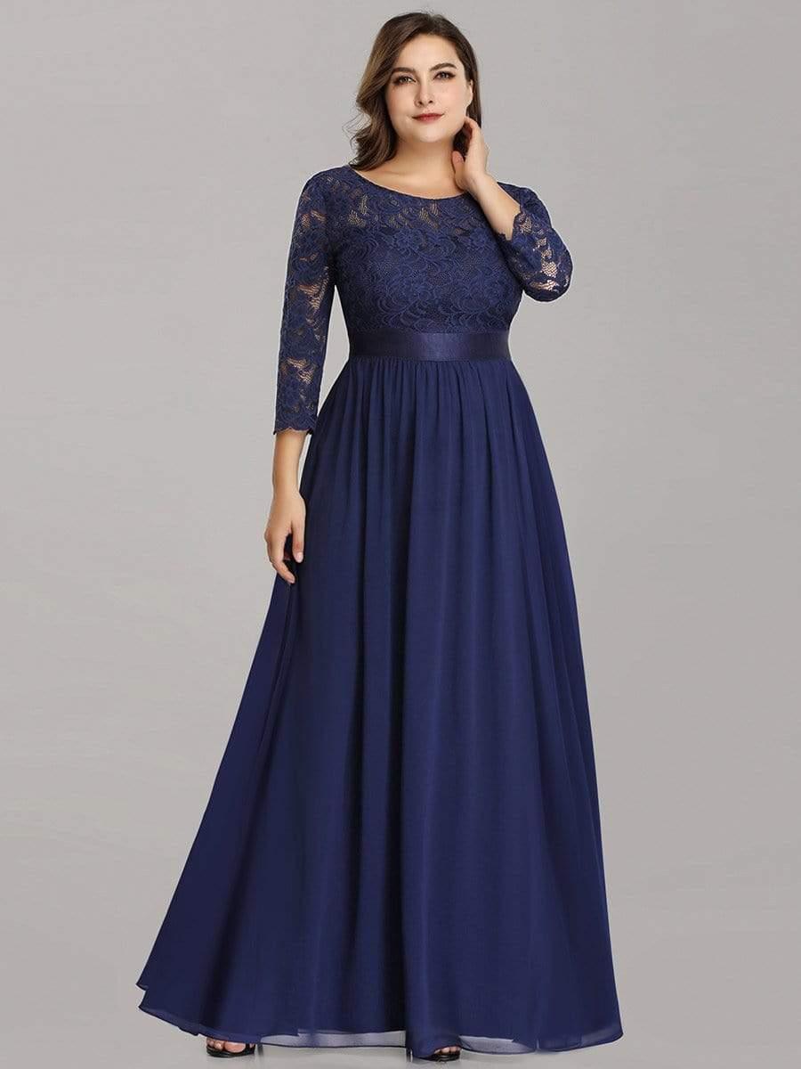 Fawn Black Lace Evening Dress Navy Blue 1