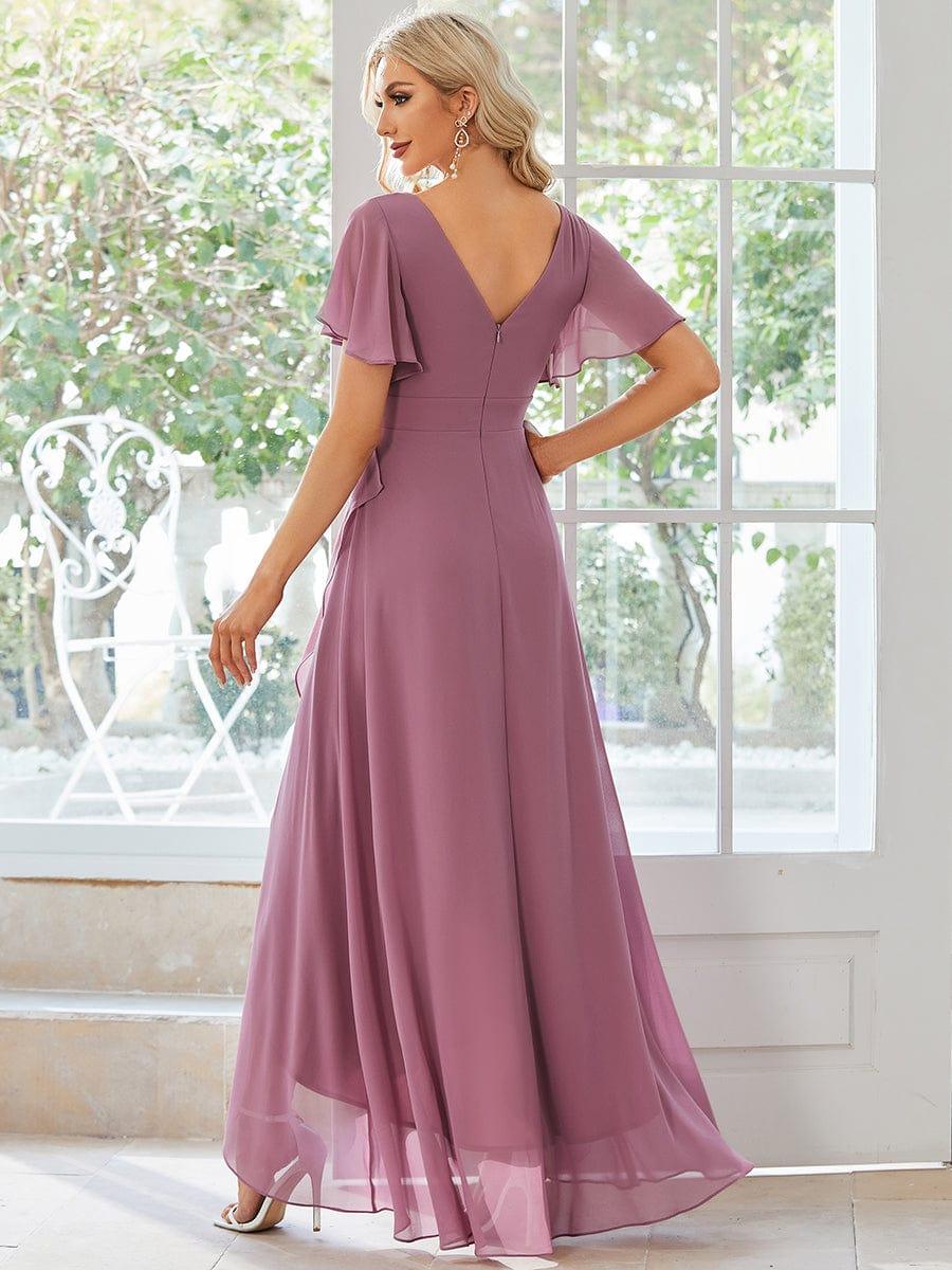 Dusty Rose Oree Chiffon Bridesmaid Dress