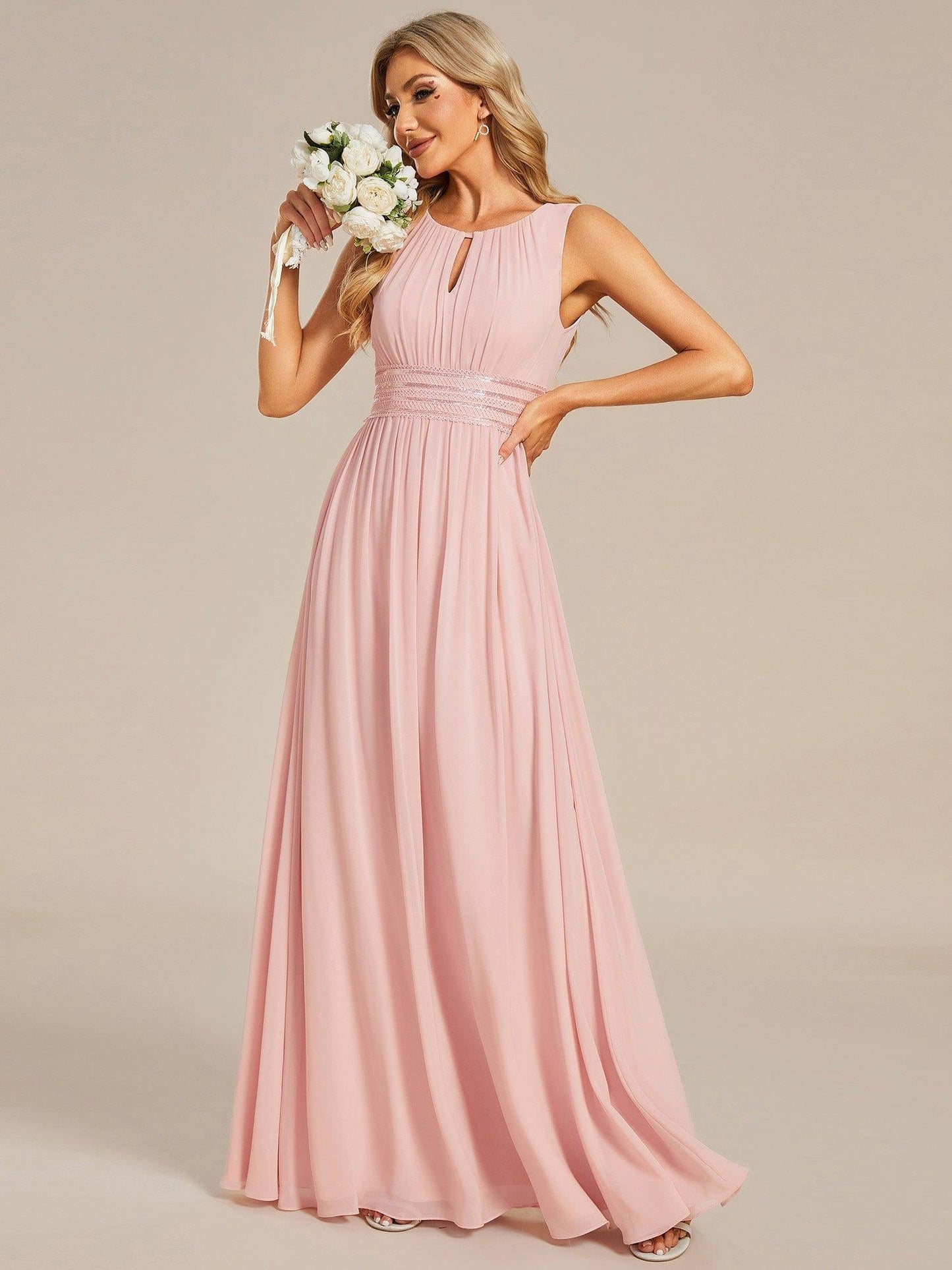 Frosted Lilac Kalia Chiffon A-Line Dress