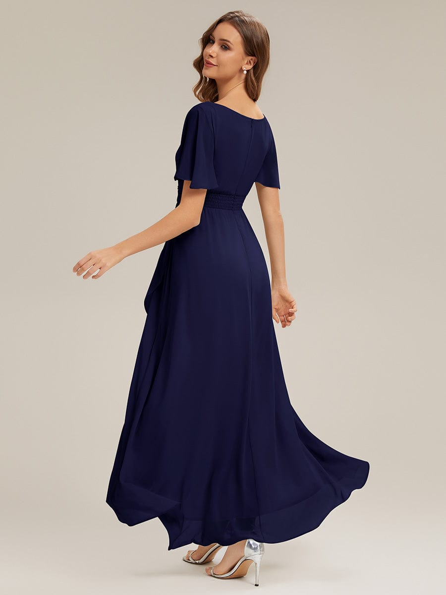Ever Sage Chiffon Ruffle Sleeve Dress Black 6