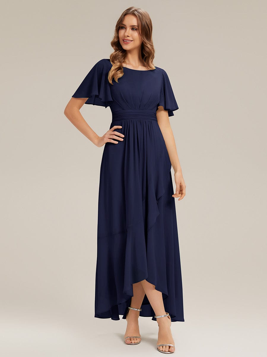 Ever Sage Chiffon Ruffle Sleeve Dress Dusty Blue 9