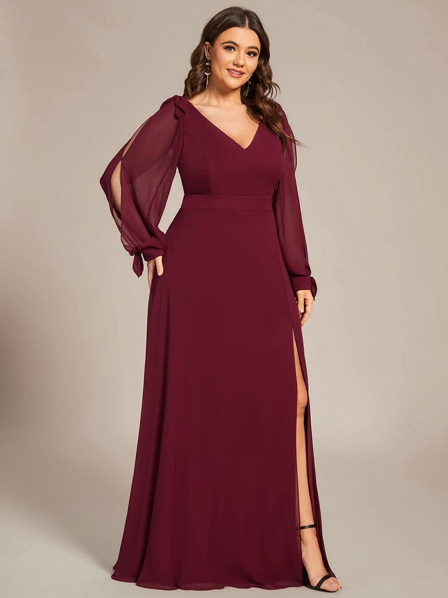 Everose Ivory A-Line Bridesmaid Dress Burgundy 6
