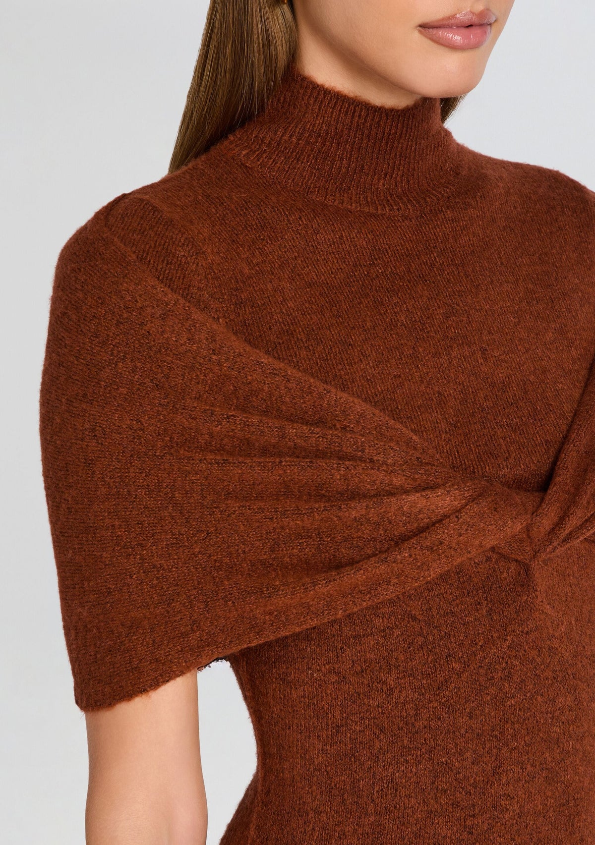 Wisteria Knit Midi Dress Copper Clay 2