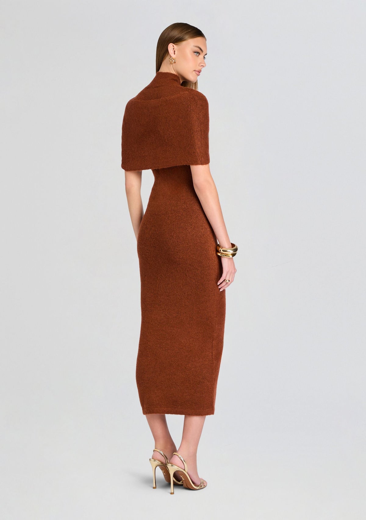 Wisteria Knit Midi Dress Copper Clay 4