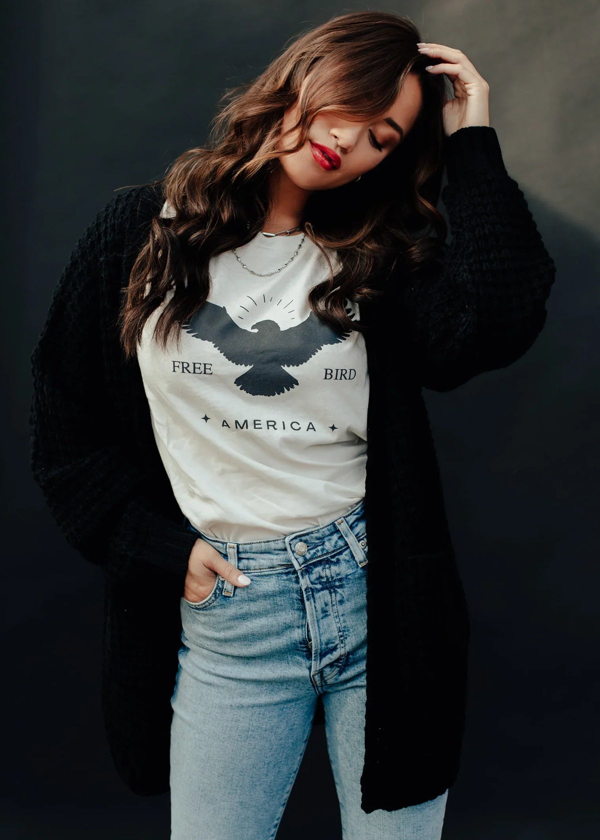 Elsie Camel Cardigan Black 2