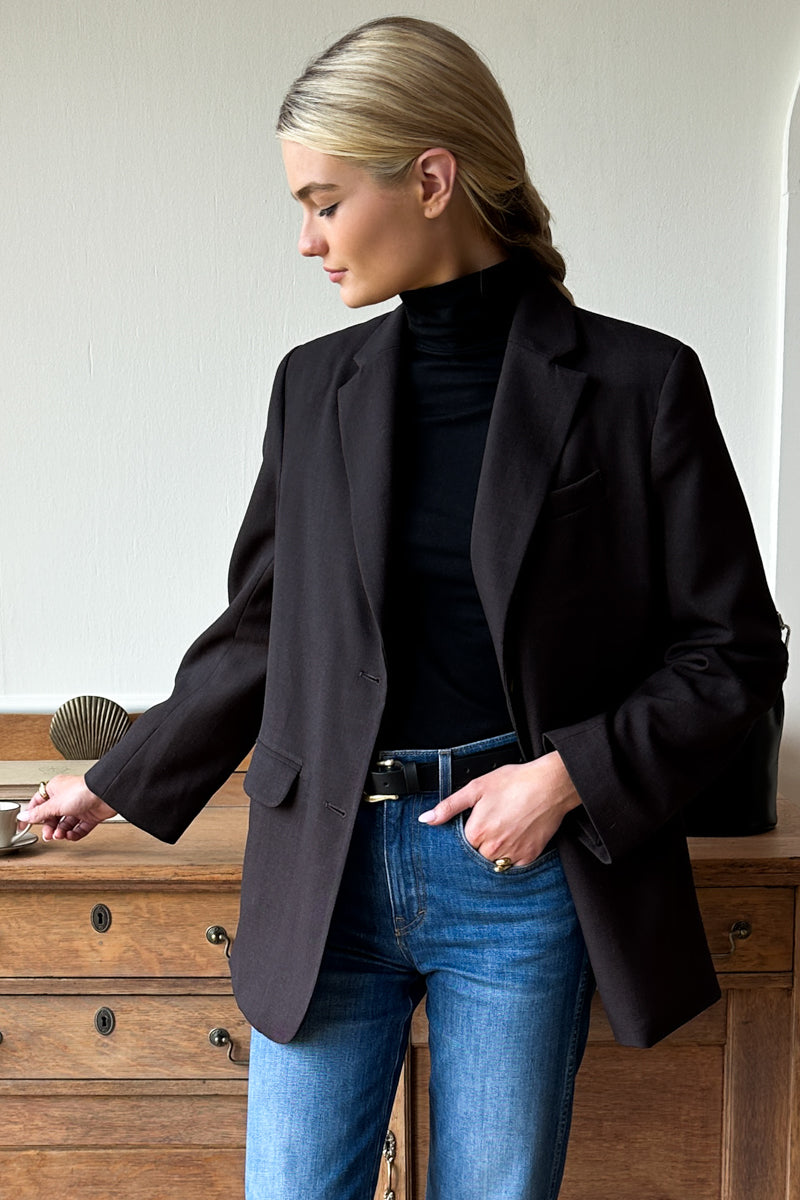 Renata Turtleneck Mini Dress in Jet Black Jet Black 2