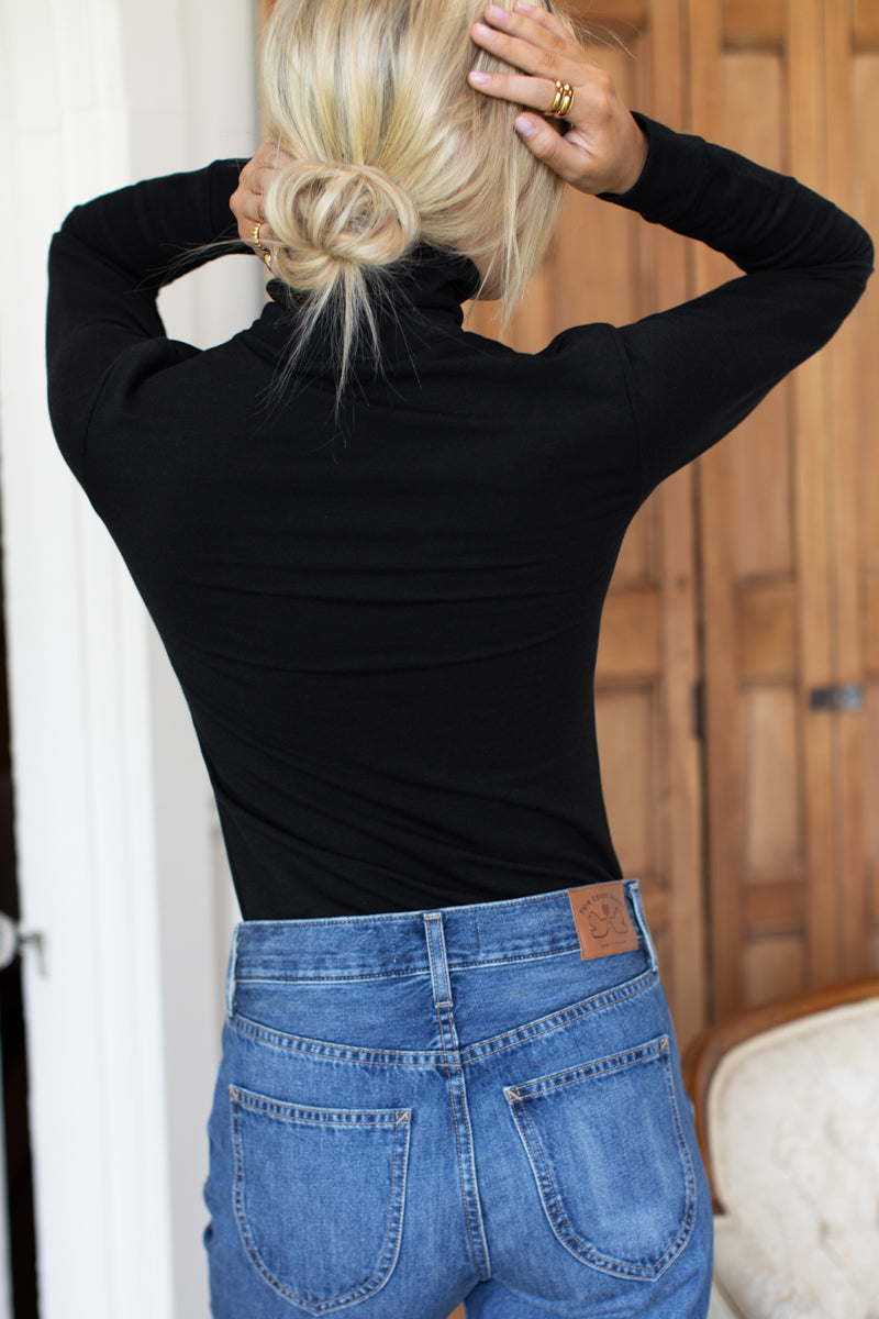 Renata Turtleneck Mini Dress in Jet Black Jet Black 5