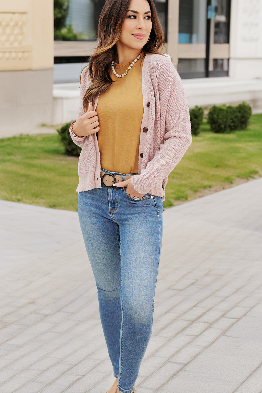 Amelie Cardigan in Blush Blush 9