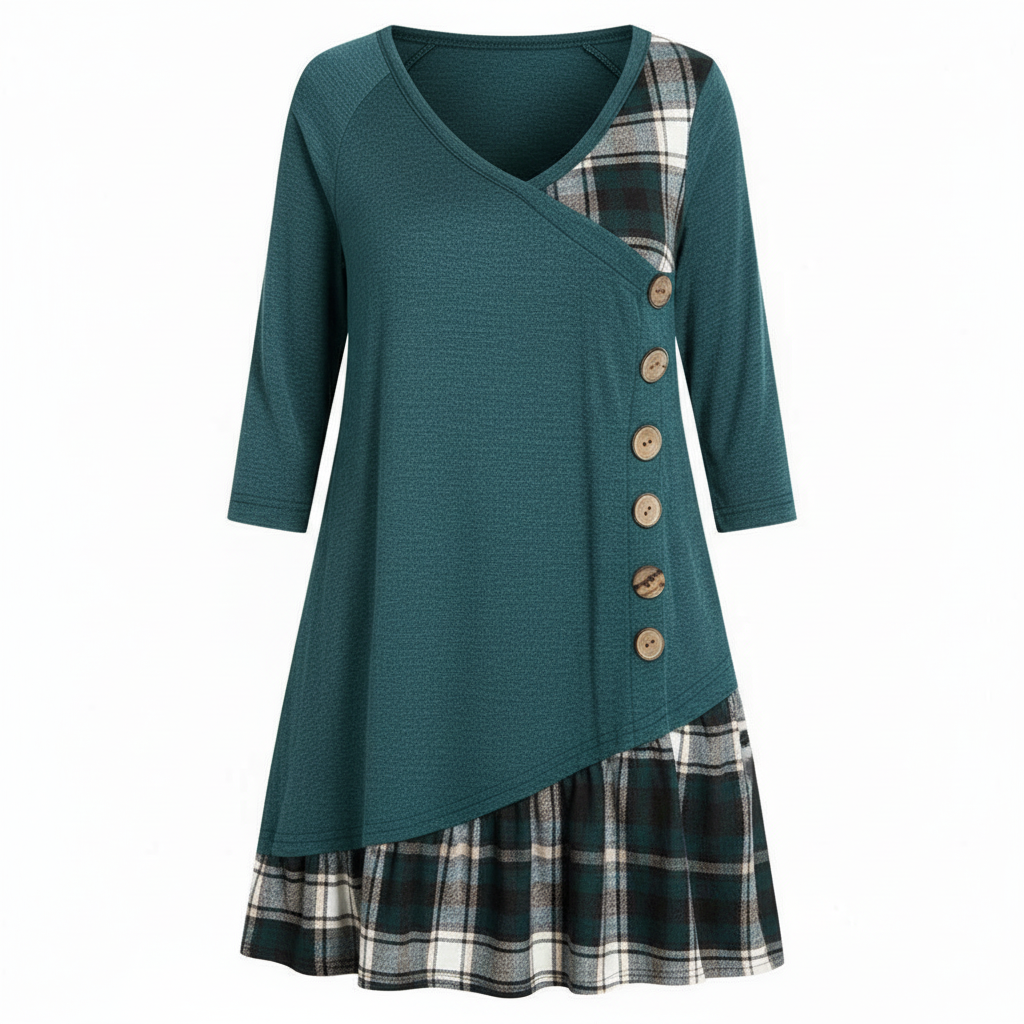 Alisée Checked Midi Dress Multi 9