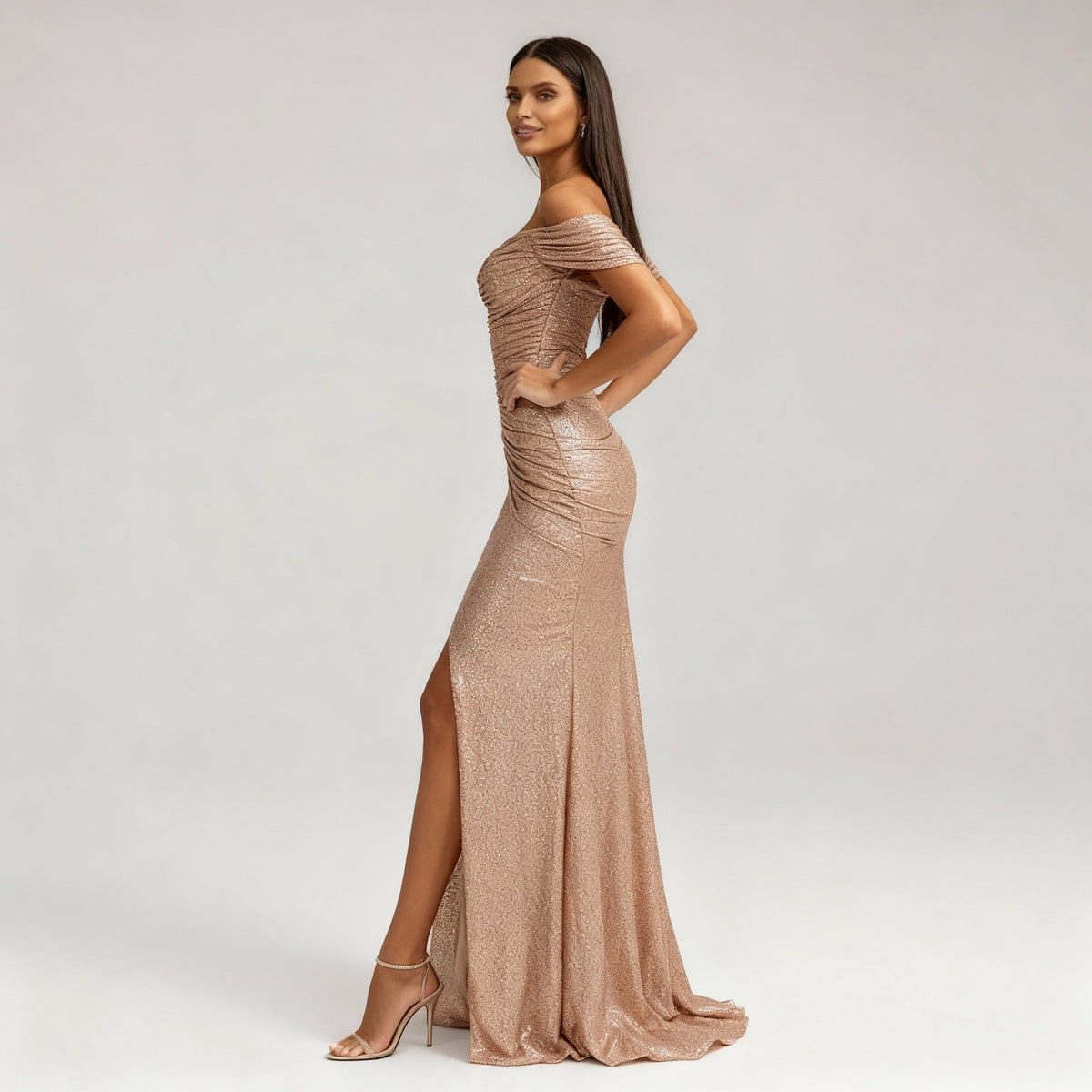 Celestine Sequin One-Shoulder Maxi Dress Multi 2