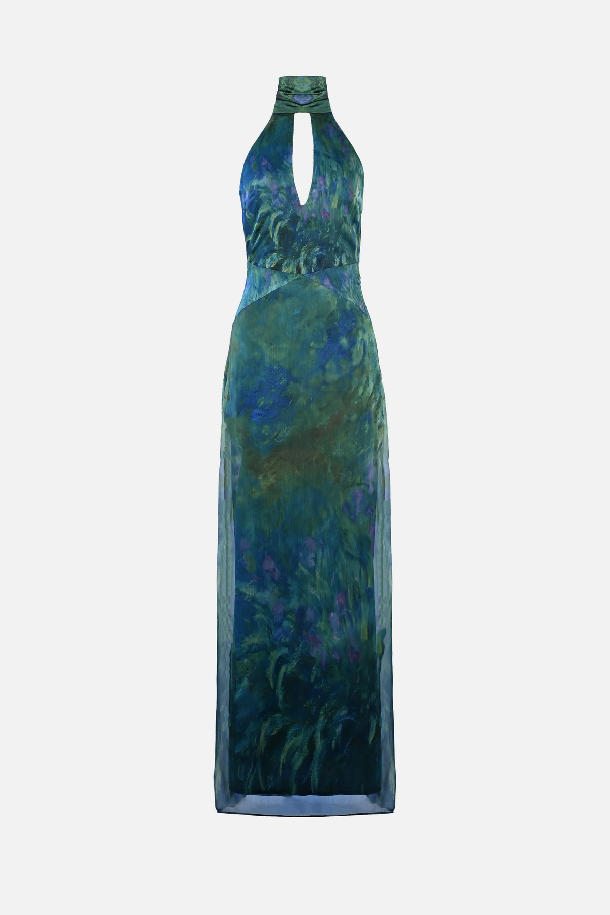 Yllw Monet Satin Midi Dress Irises 3