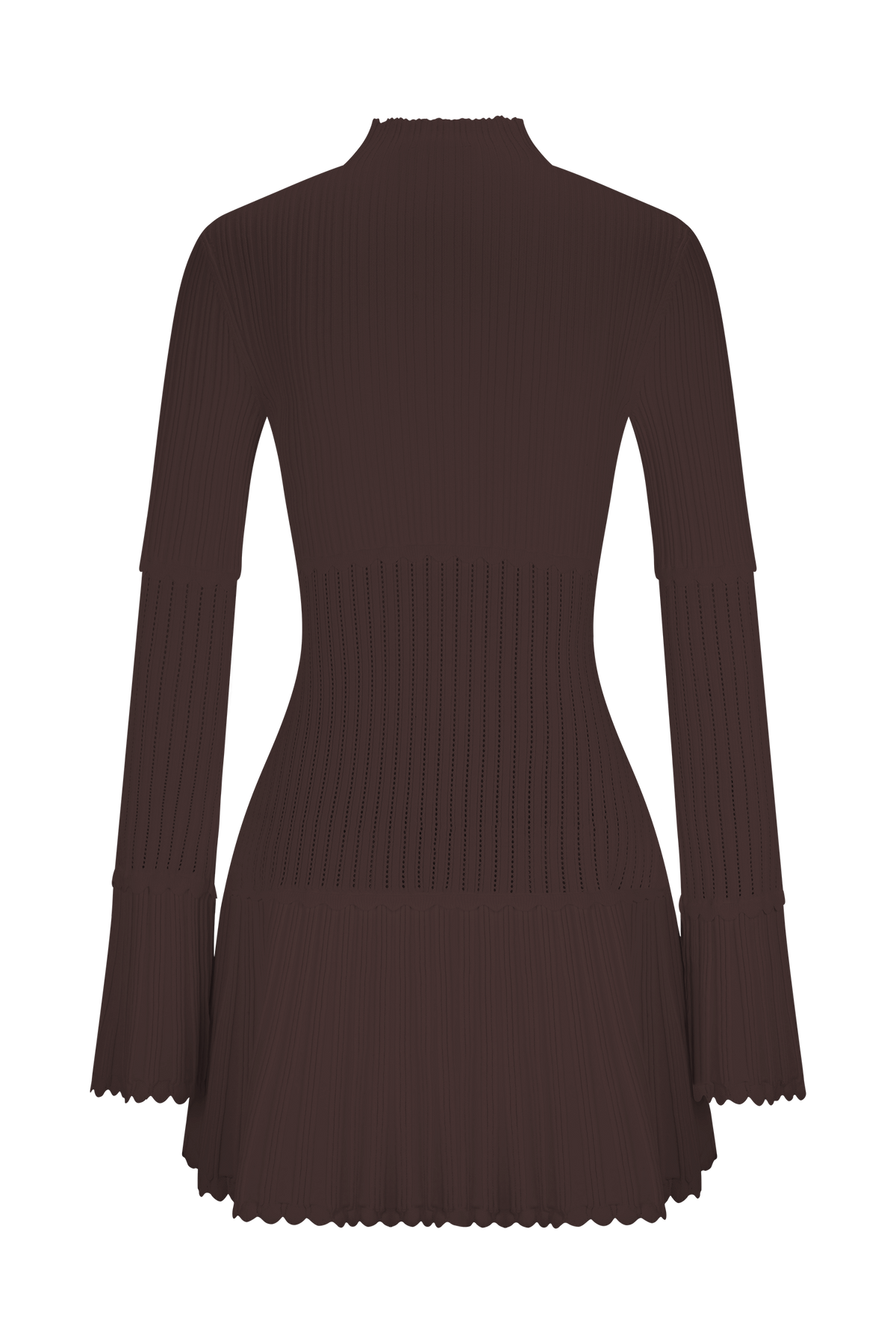 Adena Pointelle Knit Mini Dress Chocolate 10