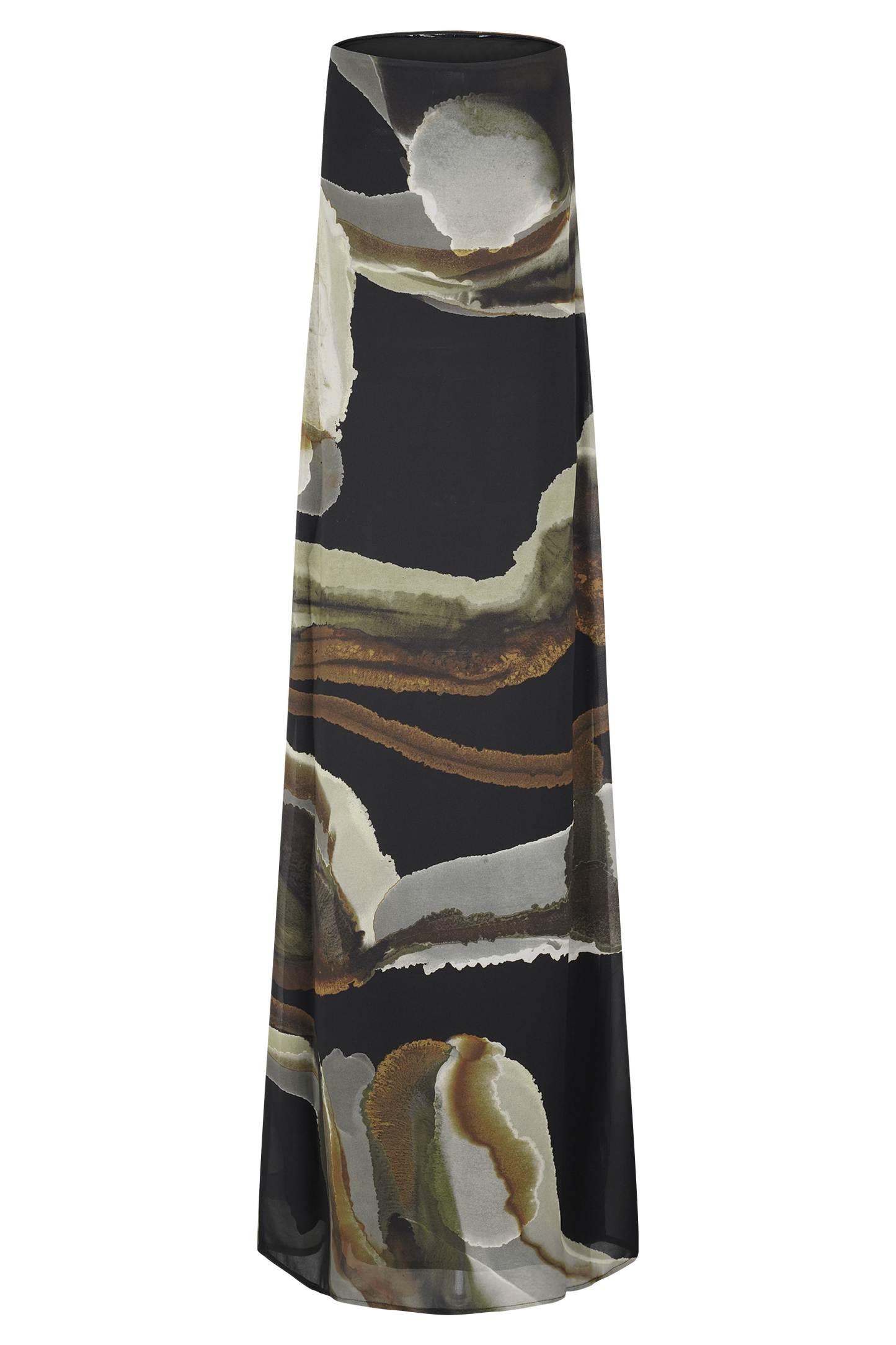 Amaya Strapless Chiffon Maxi Dress Green Fluid Reverie Print 8