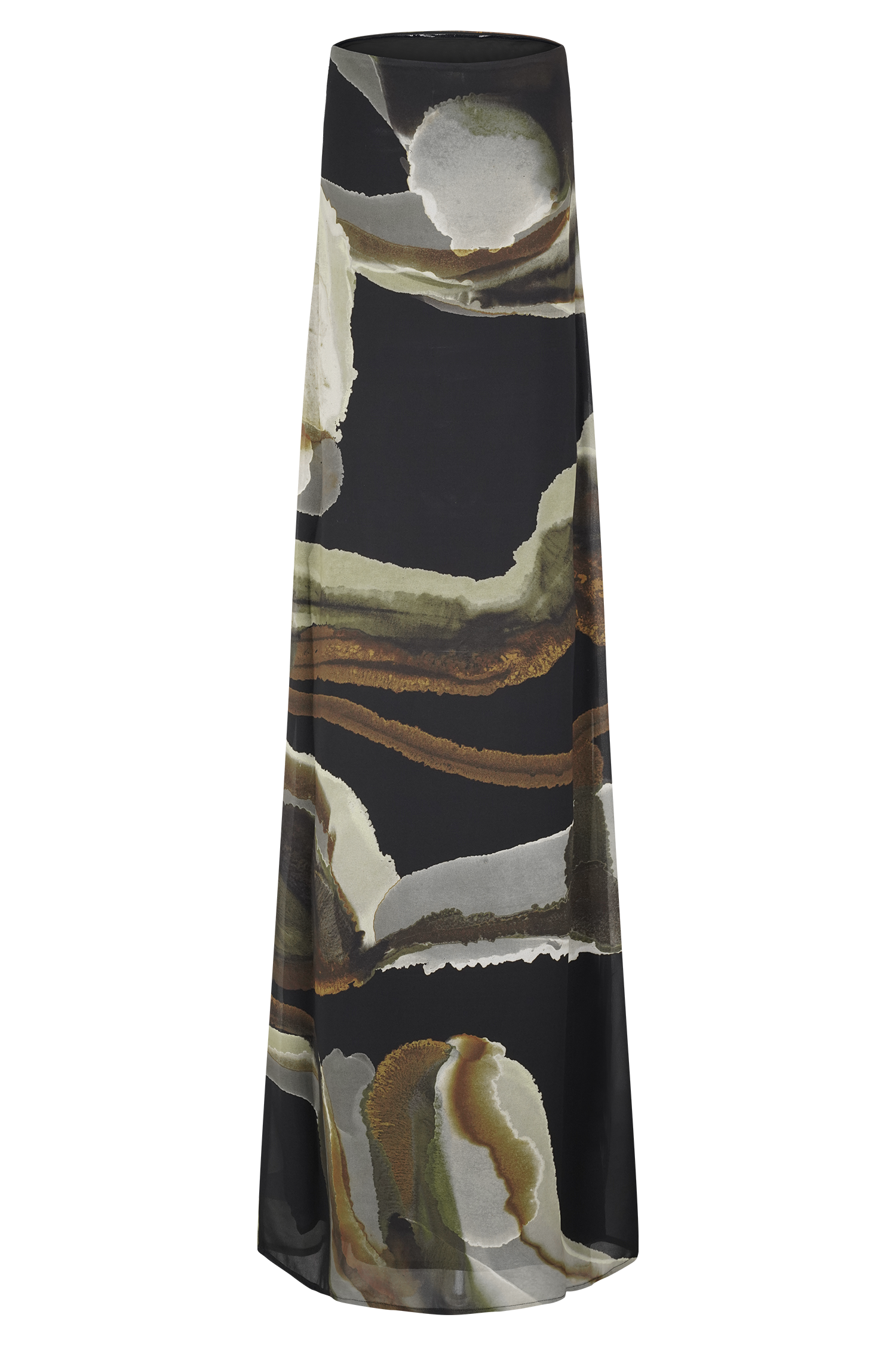 Amaya Strapless Chiffon Maxi Dress Green Fluid Reverie Print 8