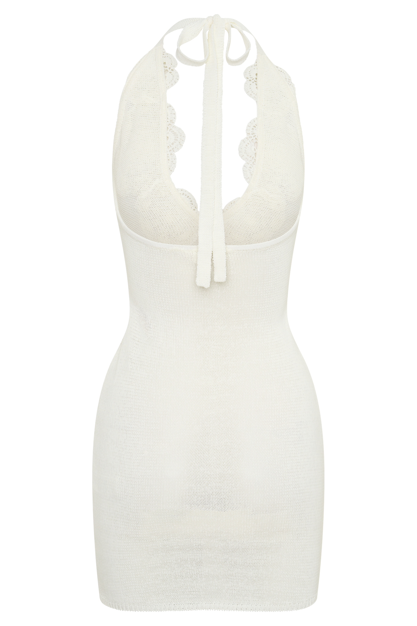 Bodhi Crochet Halter Mini Dress Ivory 8