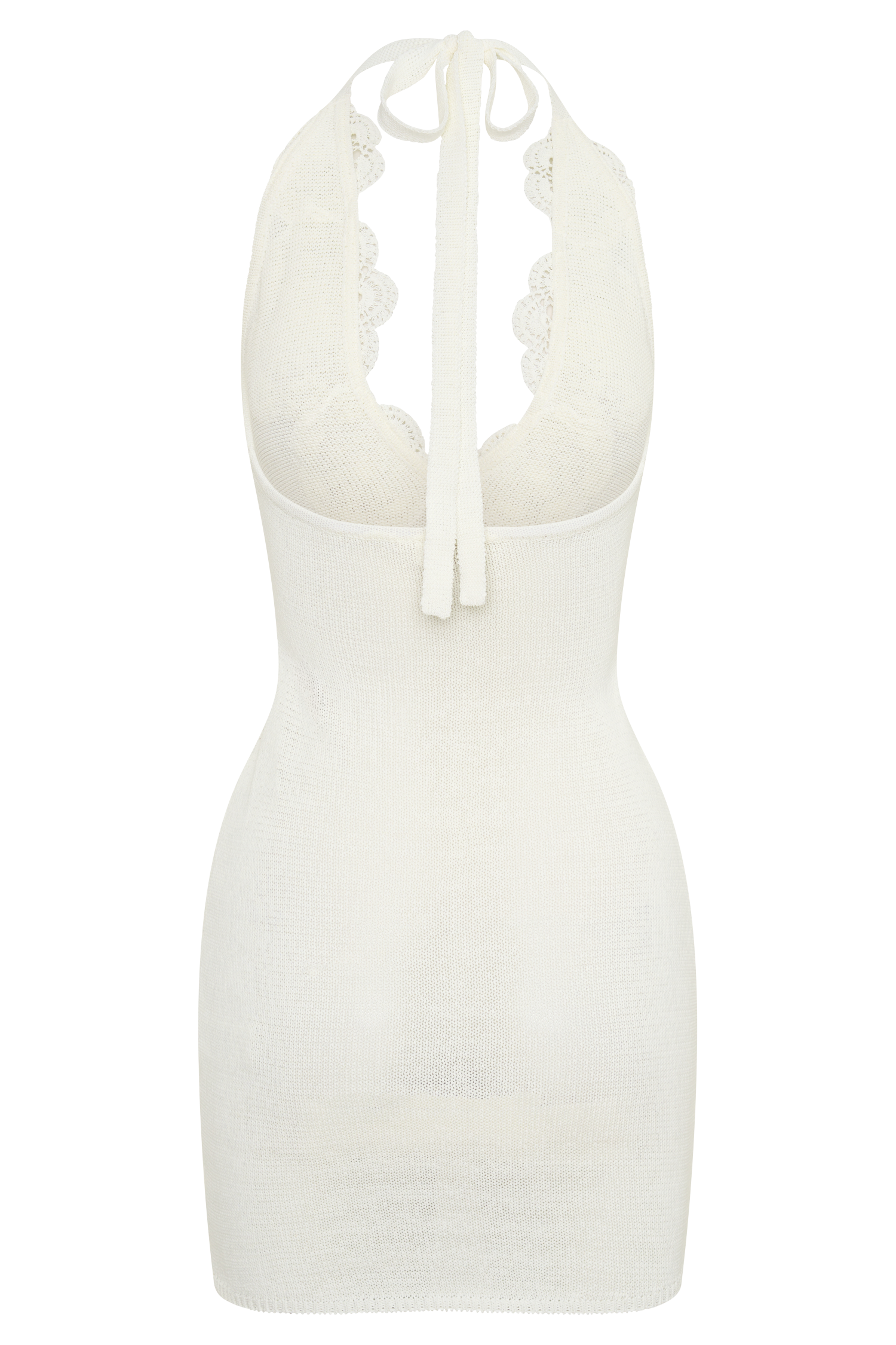 Bodhi Crochet Halter Mini Dress Ivory 8