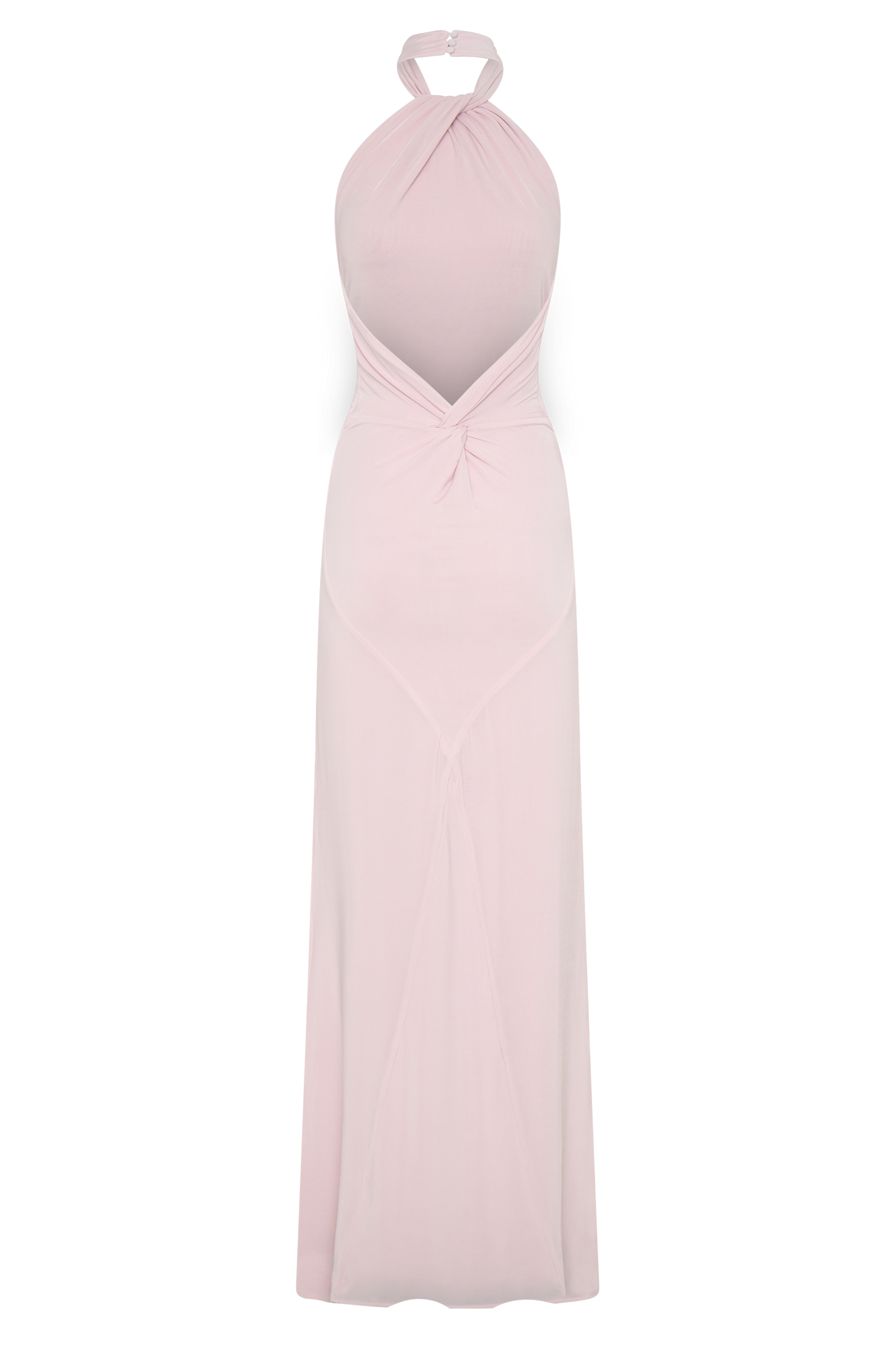 Elyna Slinky Halter Maxi Dress Pale Pink 10