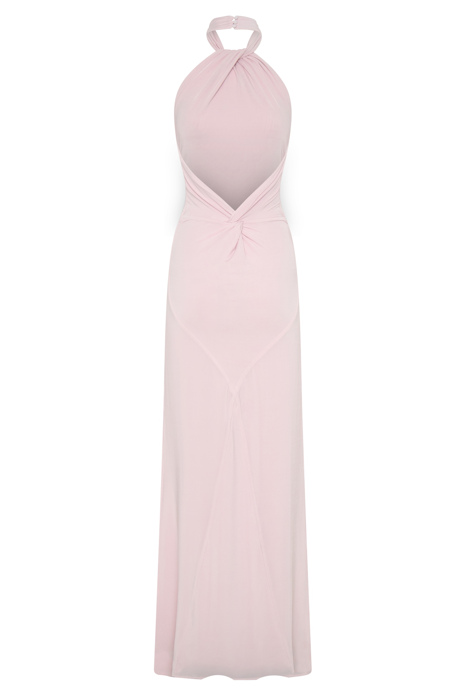 Elyna Slinky Halter Maxi Dress Pale Pink 10