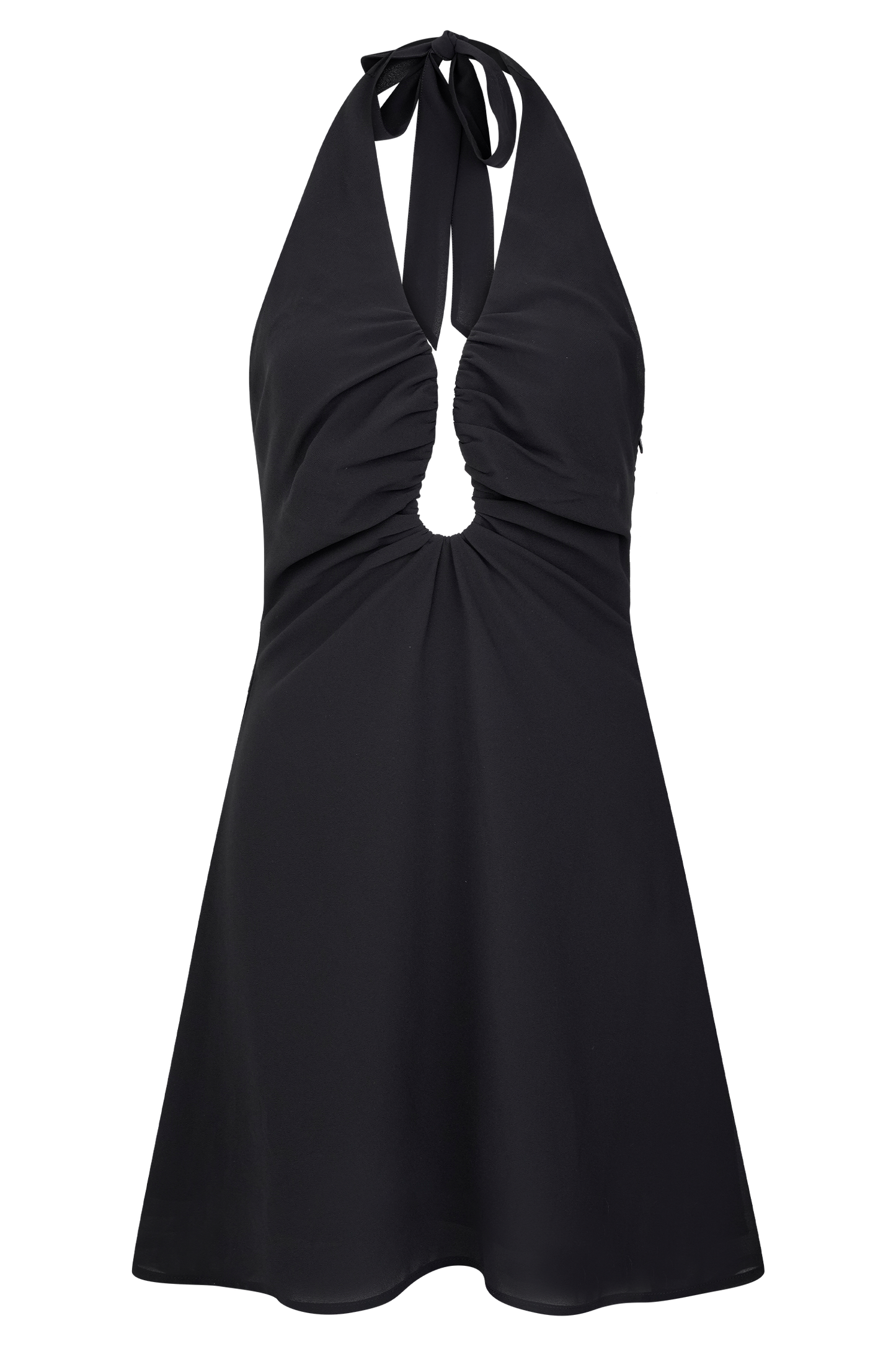 Malakhai Chiffon Halter Mini Dress Black 7