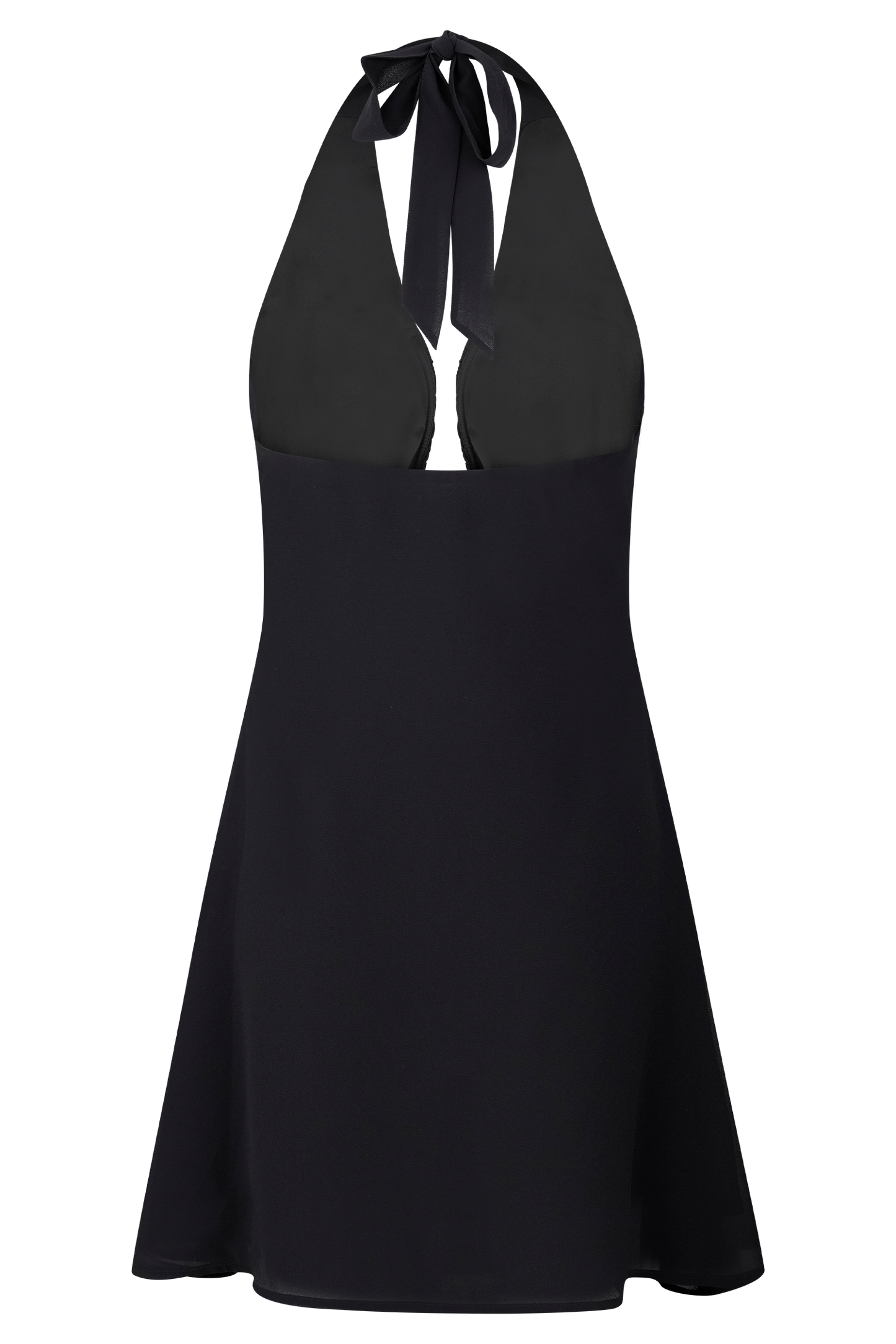 Malakhai Chiffon Halter Mini Dress Black 6