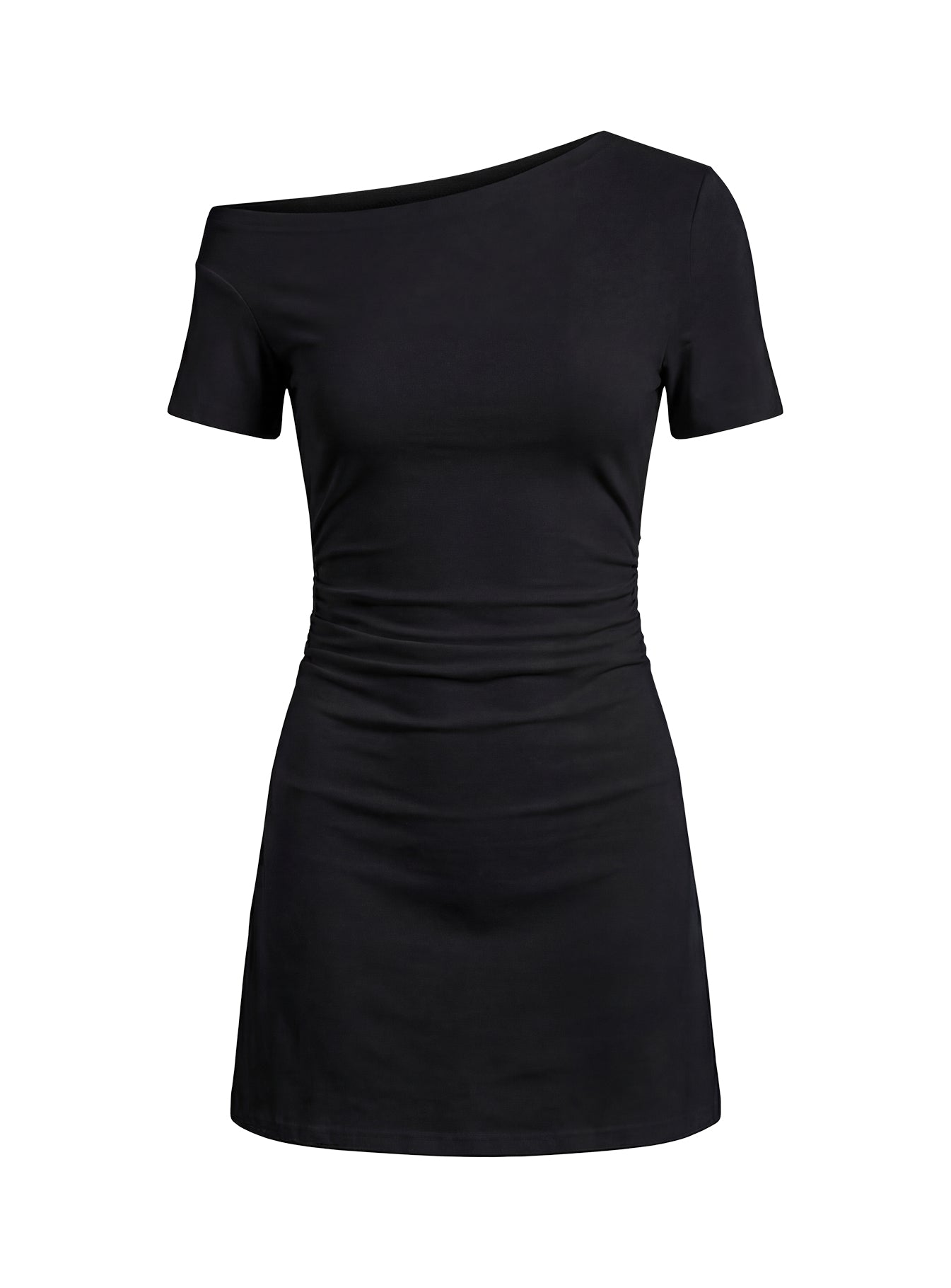 Avriana Off-Shoulder Mini Dress in Black Shirt Mini Dress Black 10